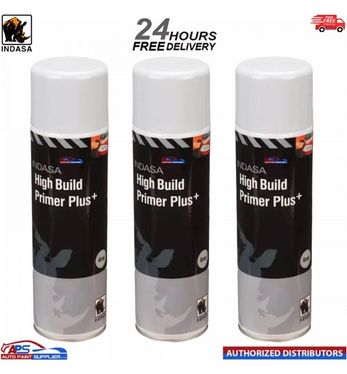 3x INDASA HIGH BUILD PRIMER+ AEROSOL WHITE SPRAY PAINT 500ML
